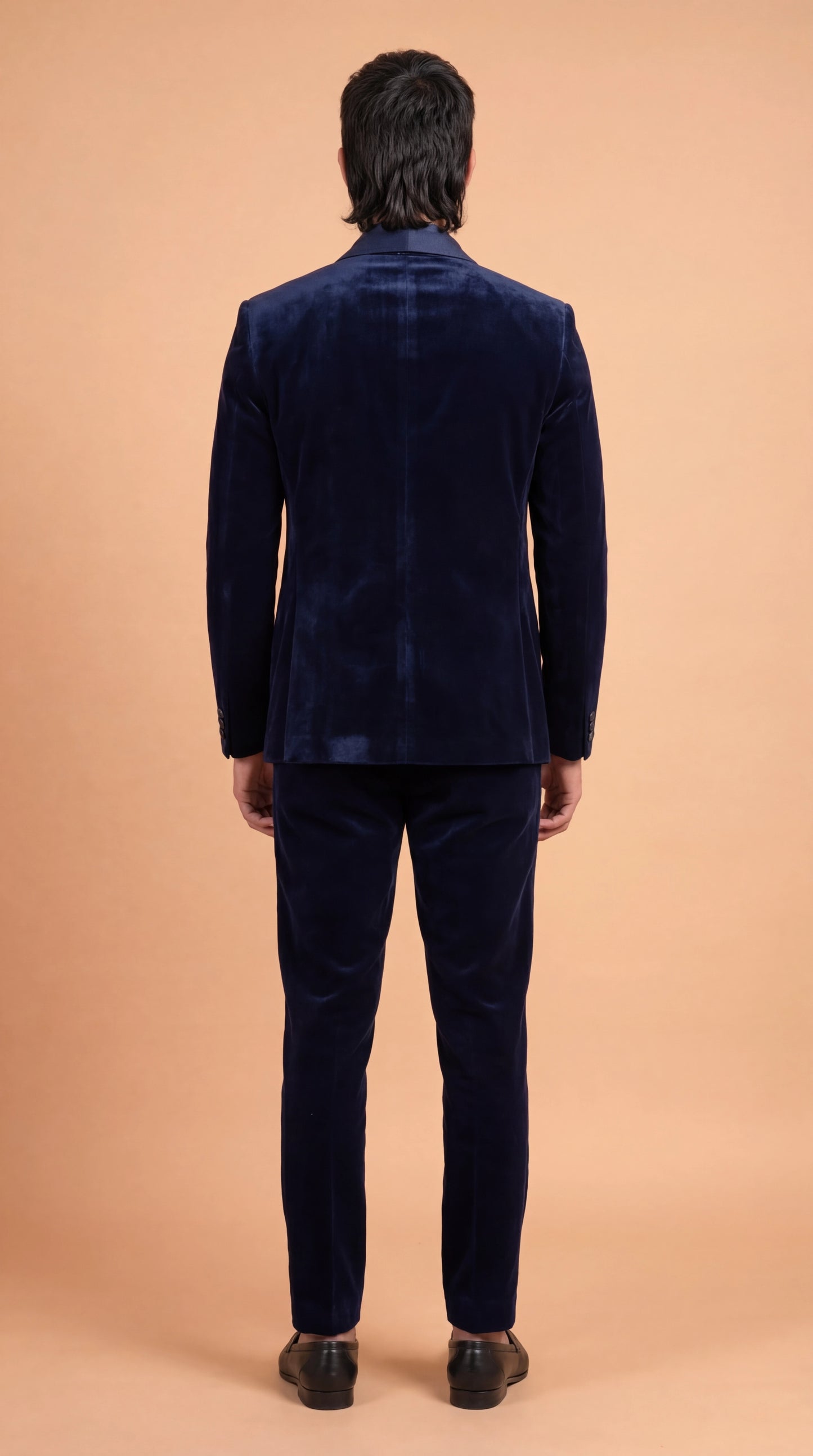 Midnight Navy Velvet Suit for Men | Dresswala NX