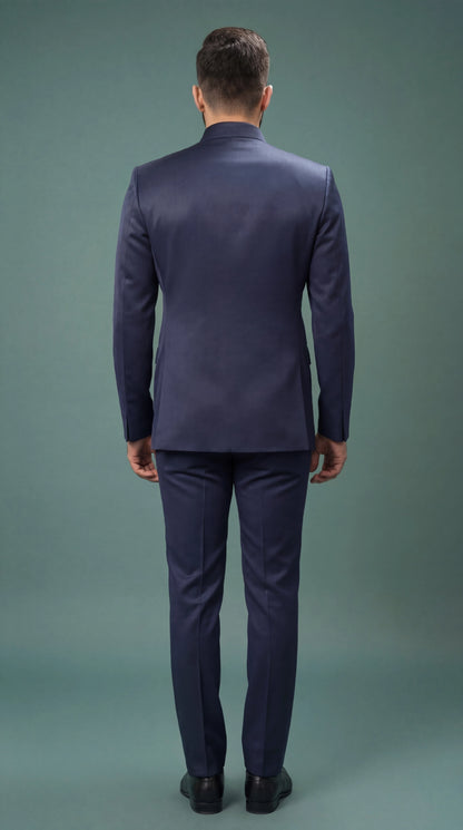 Navy Blue Bandhgala Suit for Men | Dresswala NX
