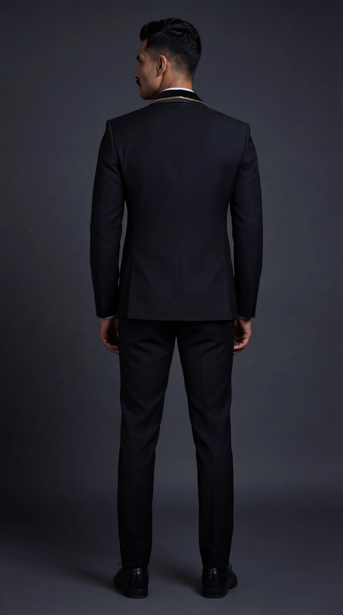 Black Suit with Gold Piping for Men | Dresswala NX