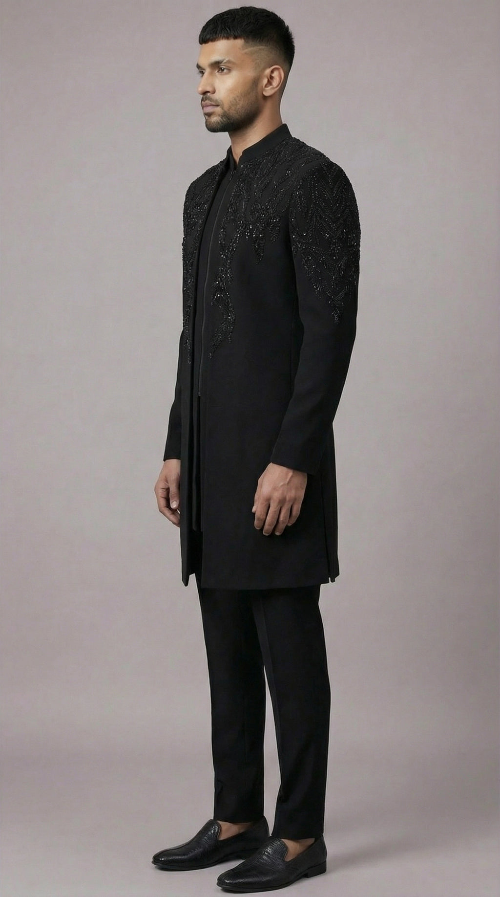 Eclipse Black Indo-Western Jacket Set
