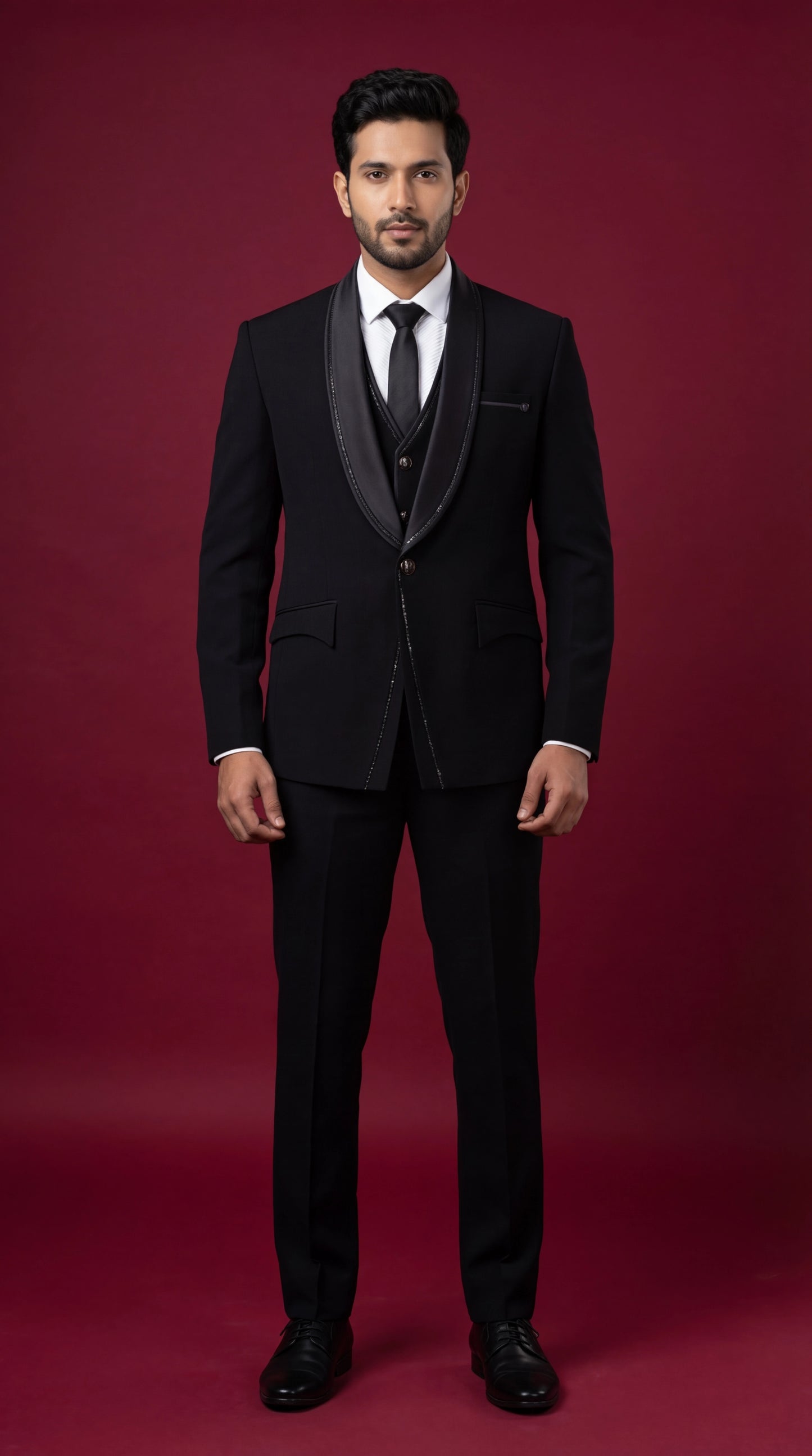 Men’s Classic Black Tuxedo Suit | Dresswala NX
