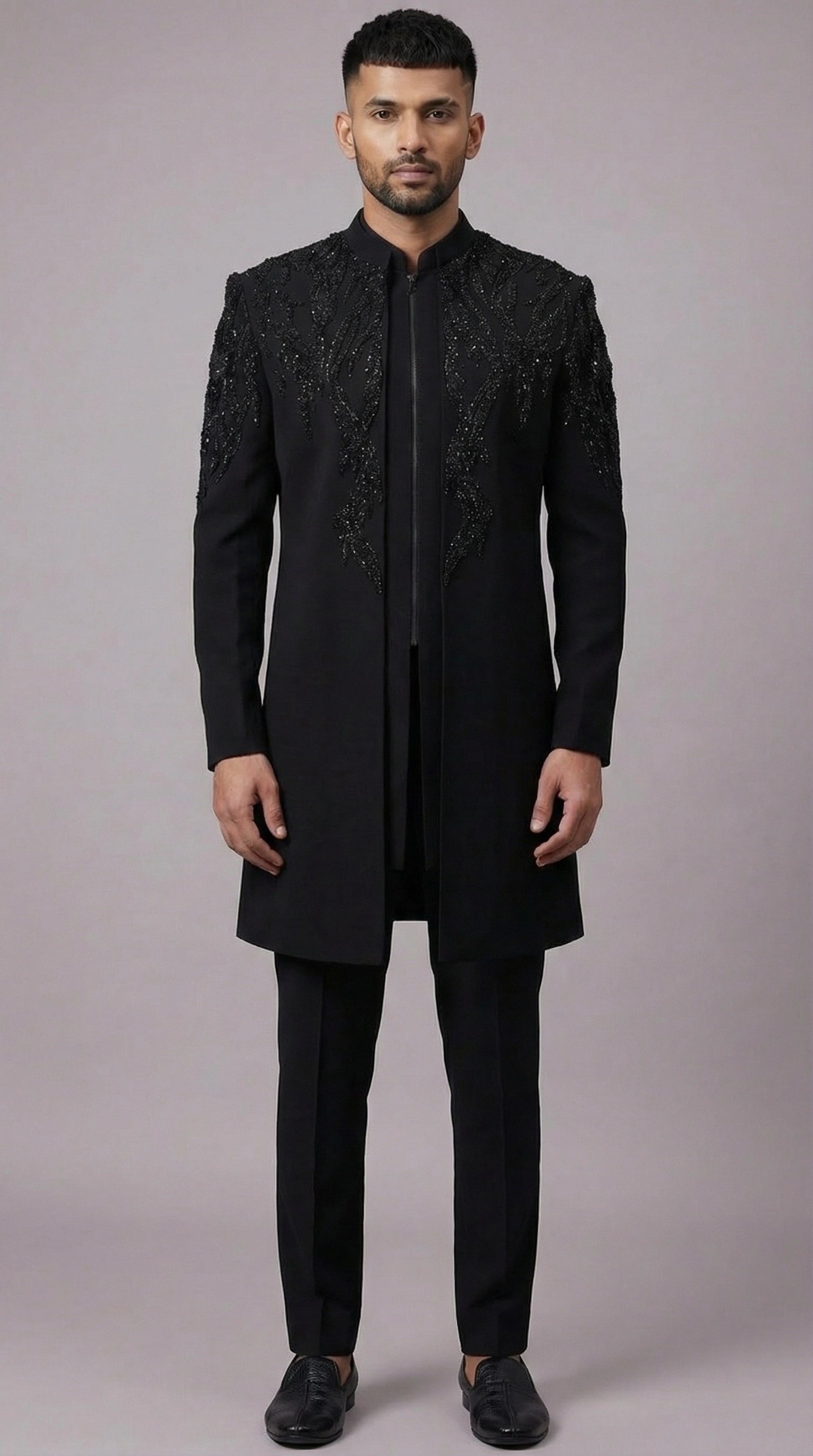 Eclipse Black Indo-Western Jacket Set