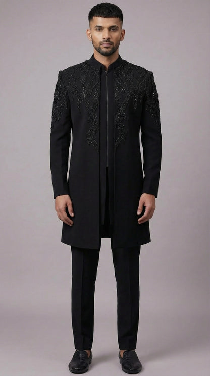 Eclipse Black Indo-Western Jacket Set