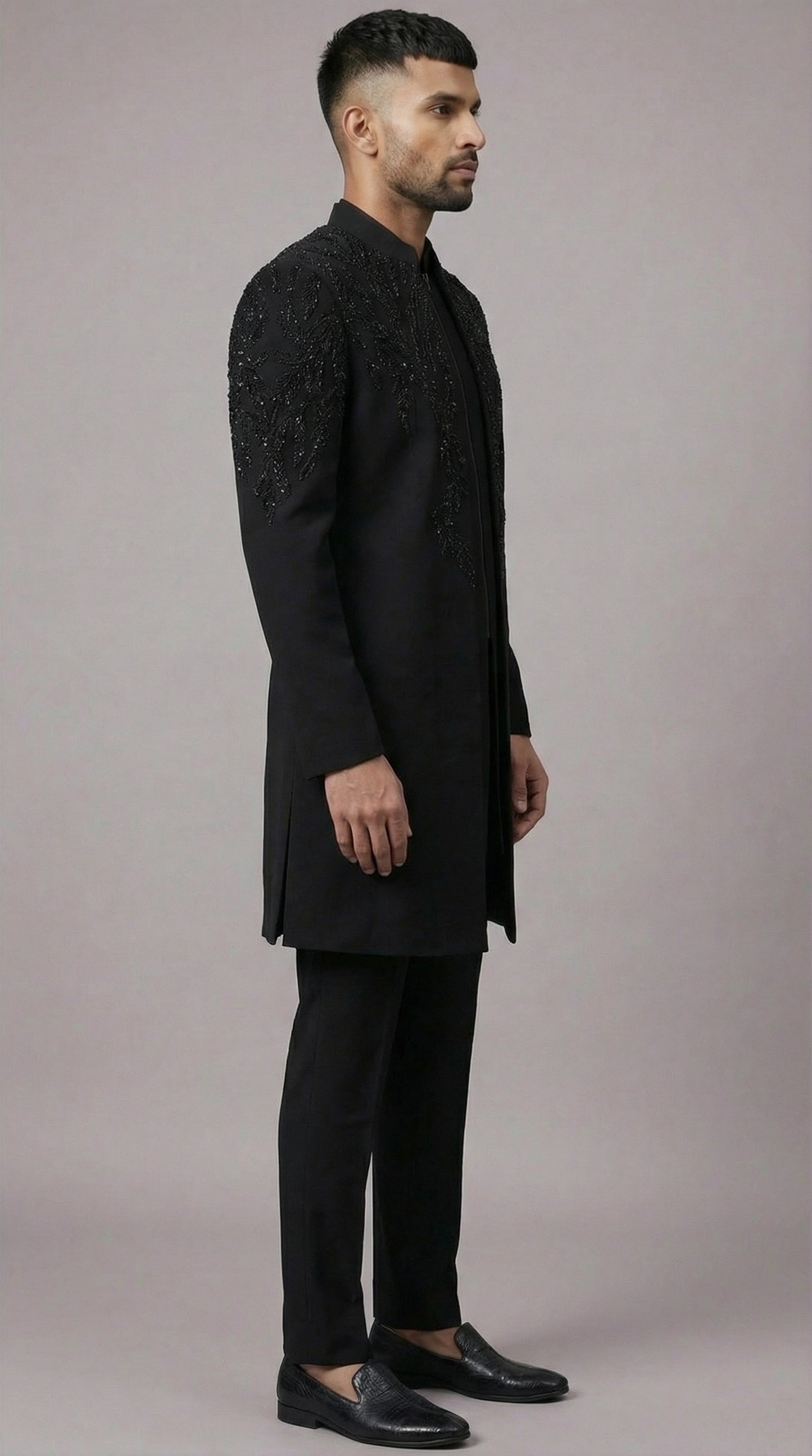 Eclipse Black Indo-Western Jacket Set