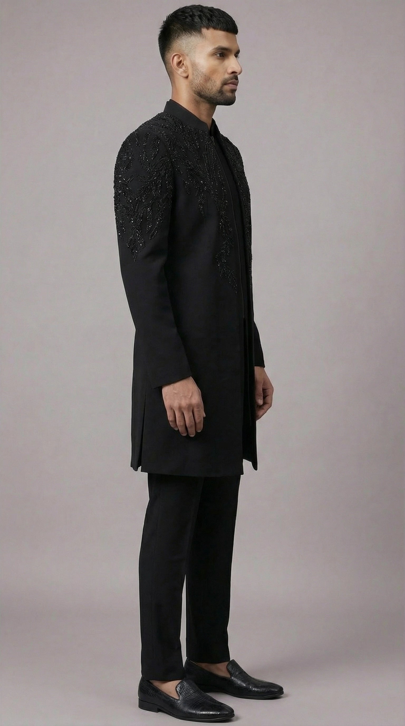 Eclipse Black Indo-Western Jacket Set