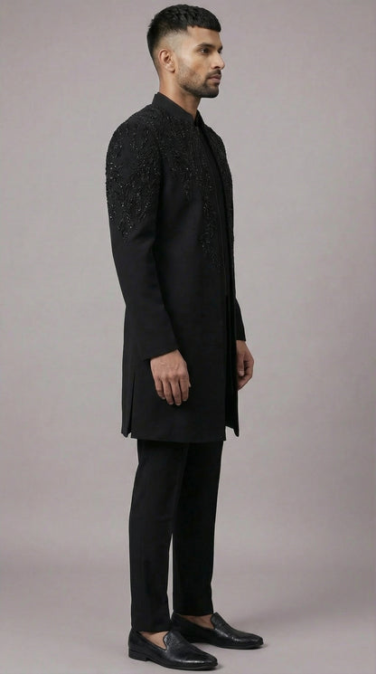 Eclipse Black Indo-Western Jacket Set