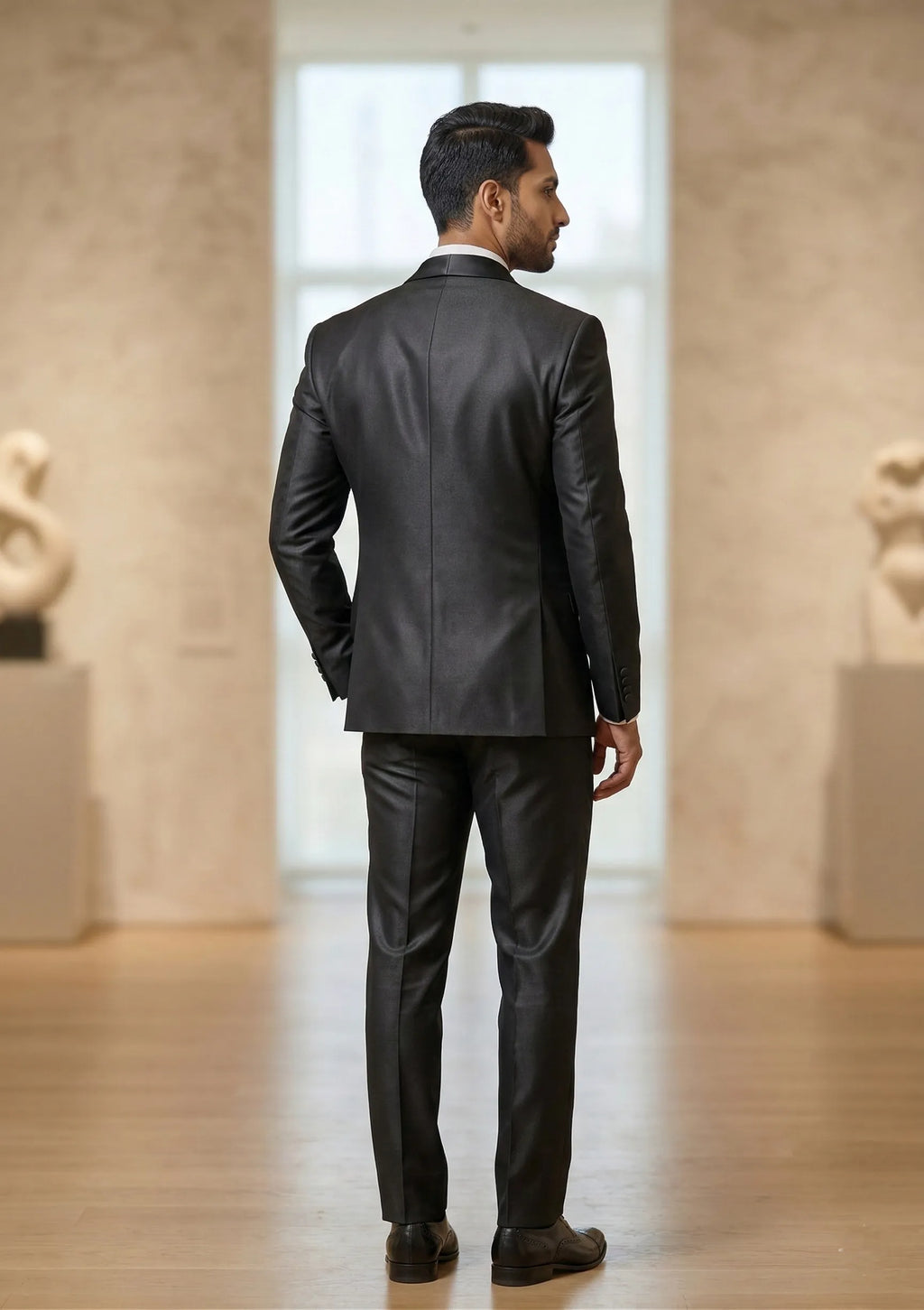 Five Piece Tuxedo (Jet Black) by DressWalaNX