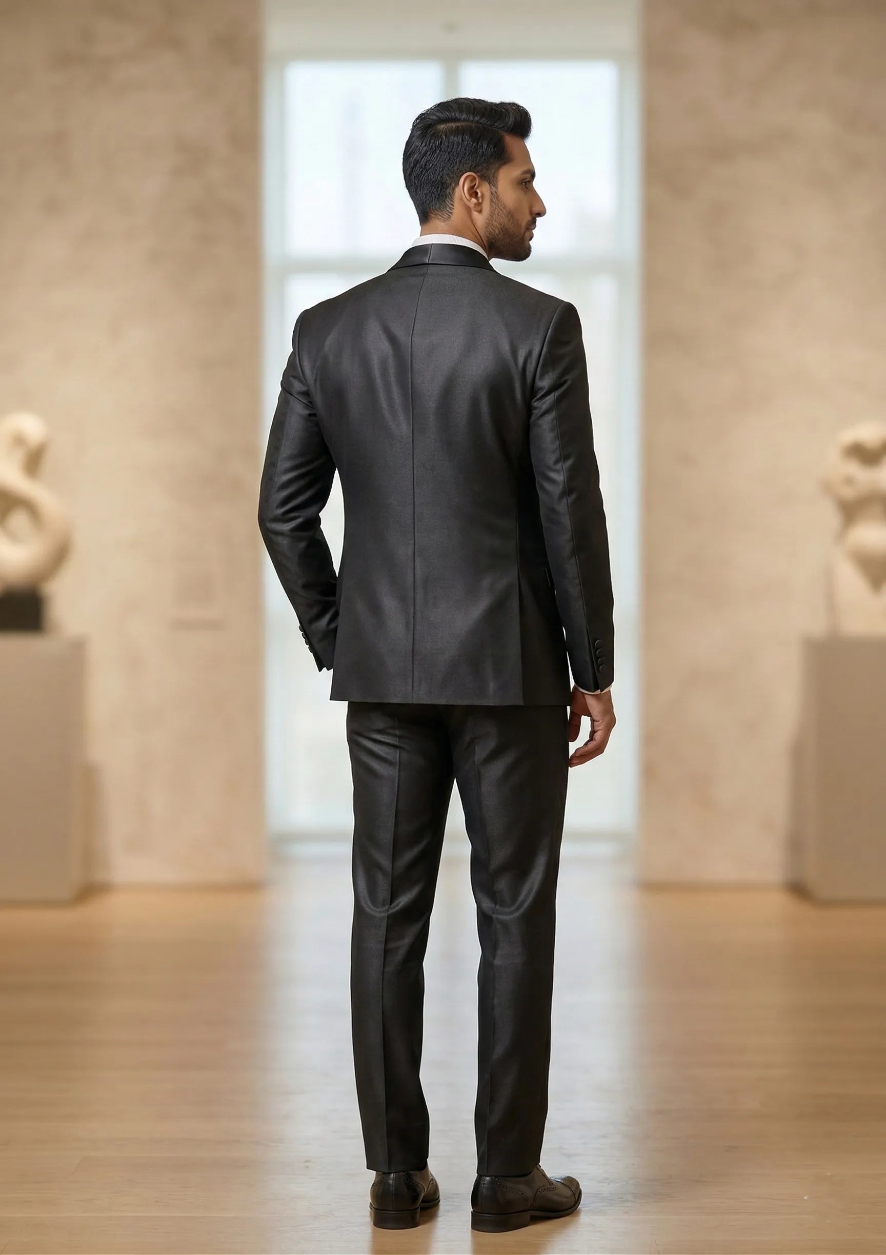 Five Piece Tuxedo (Jet Black) by DressWalaNX