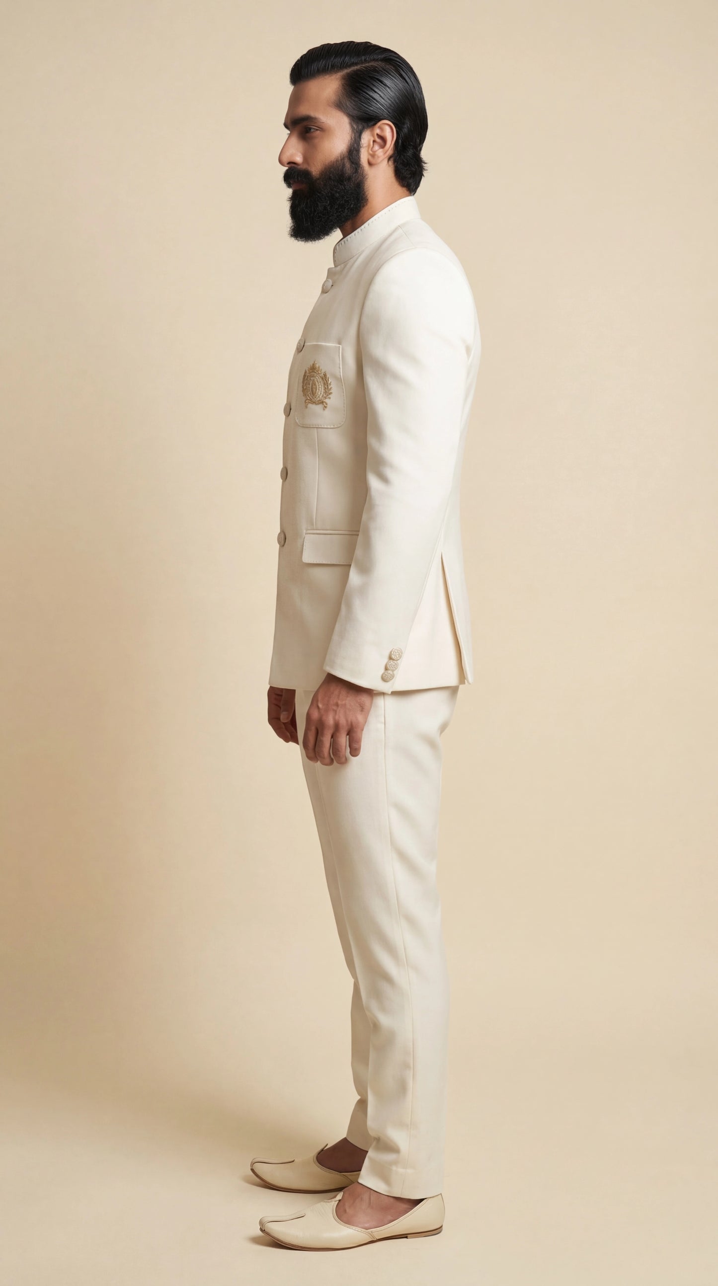 Ivory Bandhgala Suit for Men | Dresswala NX