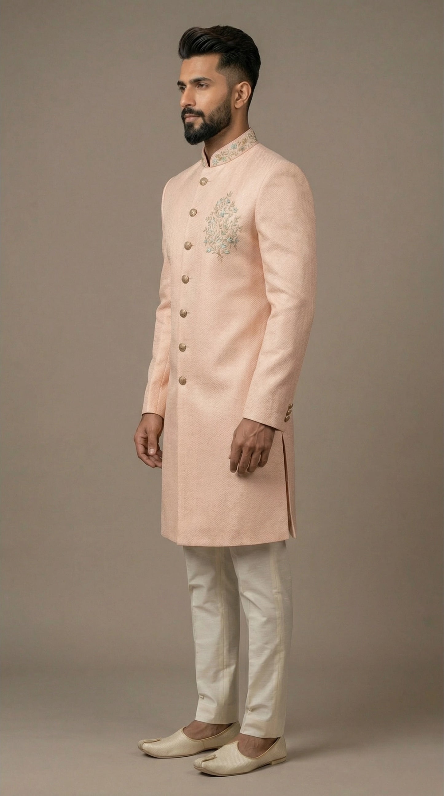 Peach Indo-Western Sherwani for Men | Wedding Wear – Dresswala NX