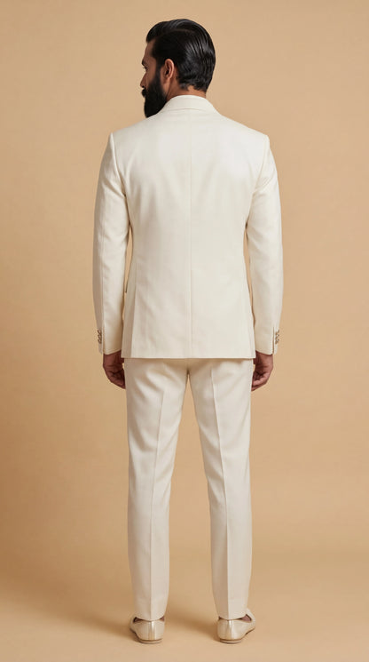 Ivory Bandhgala Suit for Men | Dresswala NX