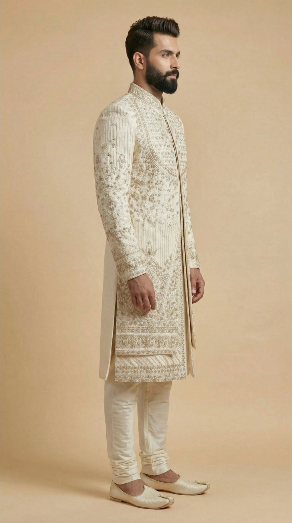 Ivory Heritage Embroidered Sherwani for Men | Dresswala NX