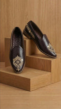 Brown Embroidered Loafers for Men | Dresswala NX