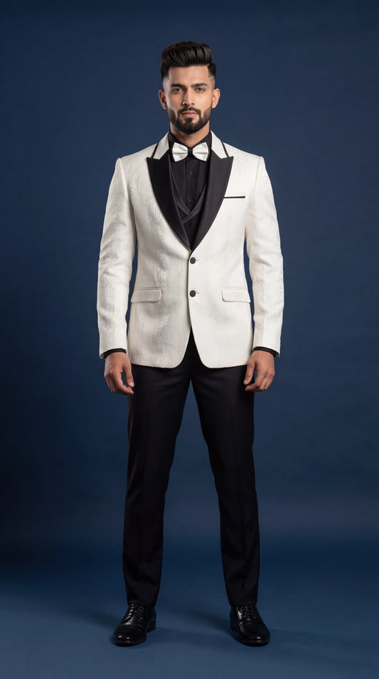 Men’s Ivory White Tuxedo Suit | Dresswala NX