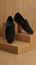 Black Embellished Mojdi Shoes for Men | Festive & Wedding Footwear – Dresswala NX