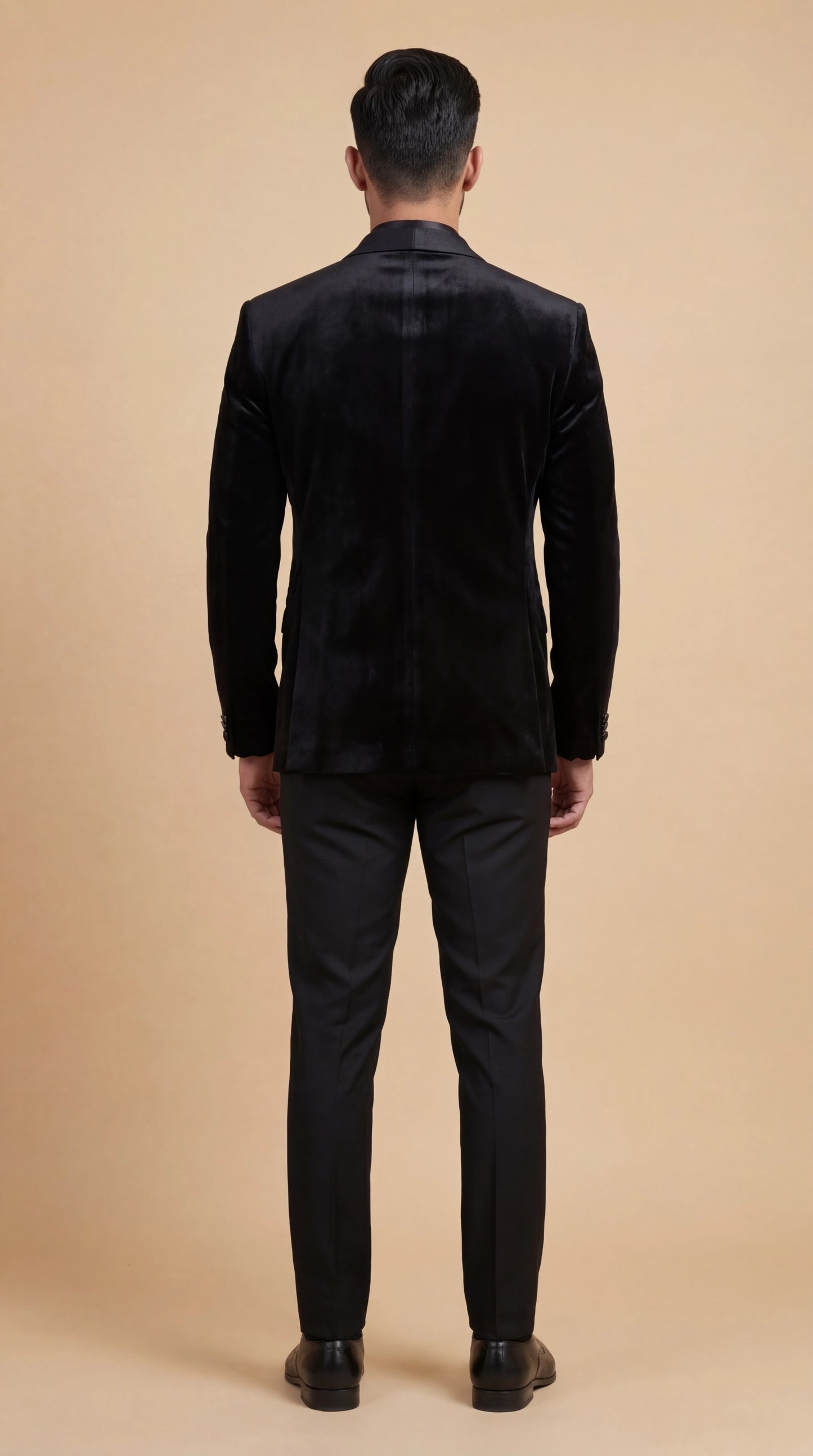 Black Velvet Embroidered Tuxedo Suit for Men | Dresswala NX