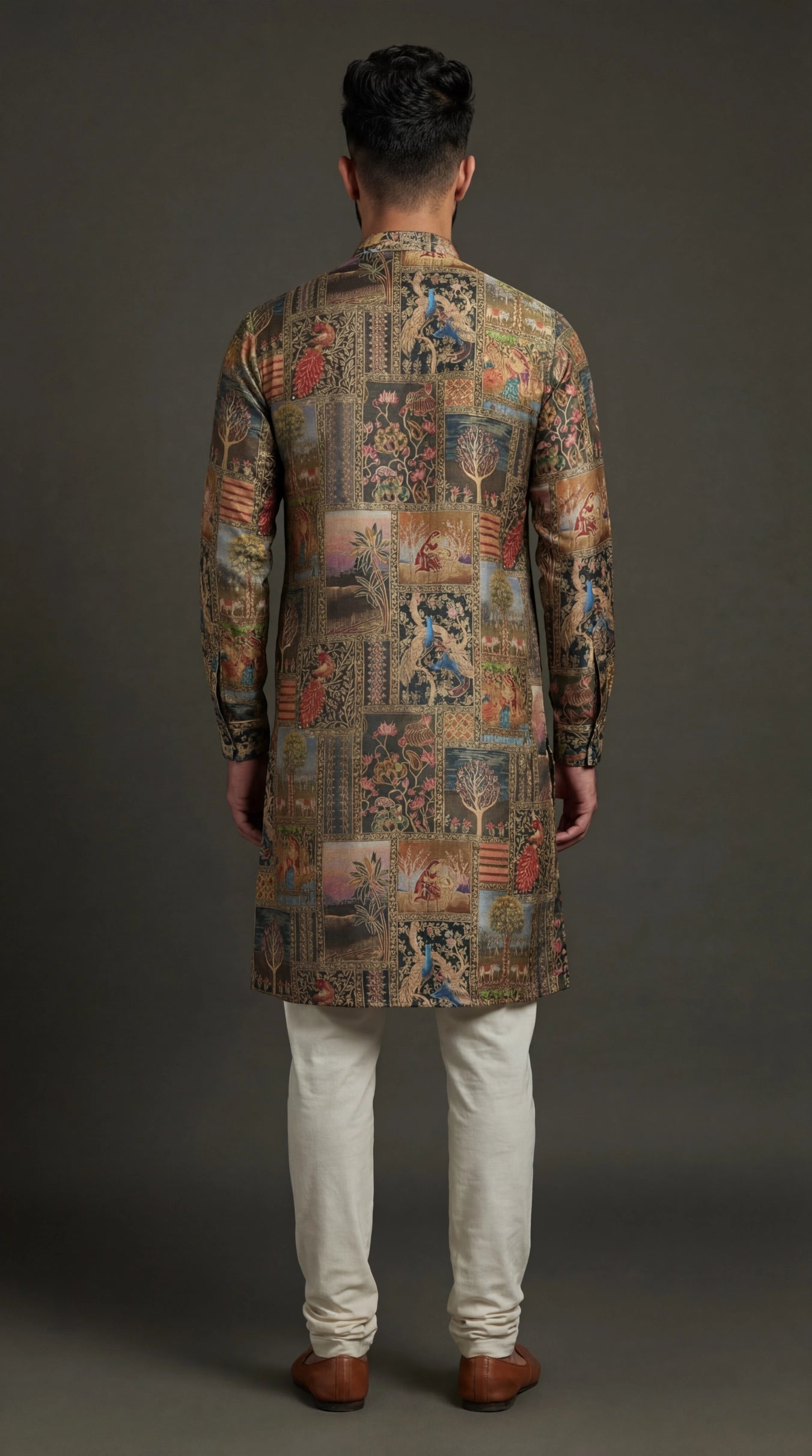 Men’s Heritage Patchwork Print Kurta | Statement Festive Wear – Dresswala NX