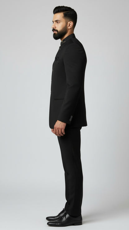 Designer Black Jodhpuri Bandhgala Set | Dresswala NX