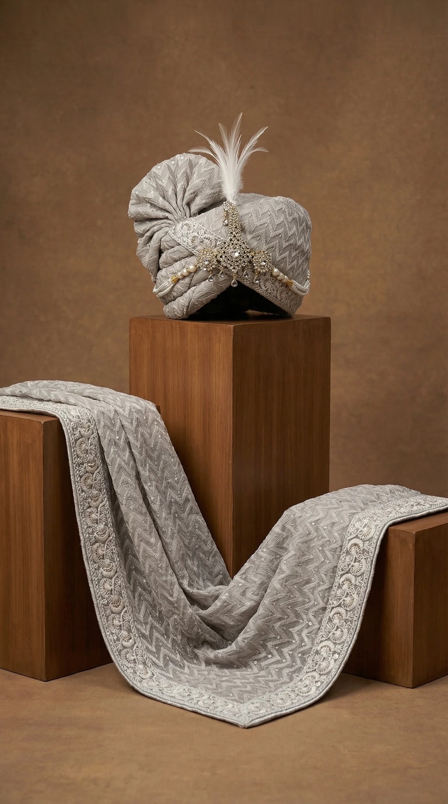 Silver Groom Safa for Men | Luxury Wedding Pagdi – Dresswala NX