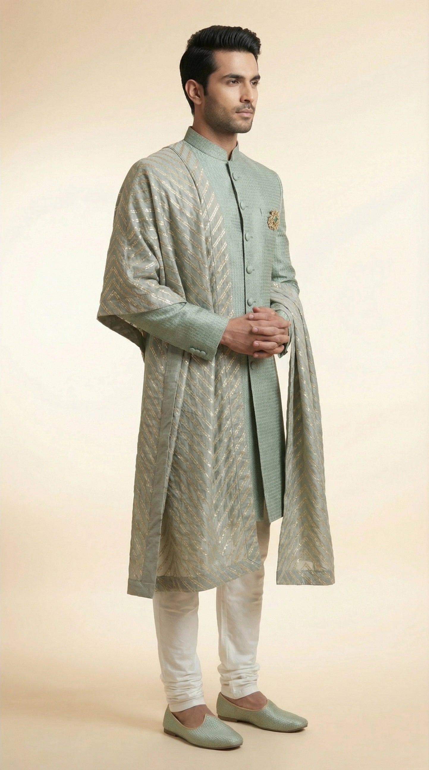 Sage Green Indo-Western for Men | Dresswala NX