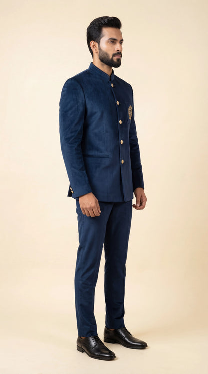 Royal Blue Jodhpuri Bandhgala Suit for Men | Dresswala NX