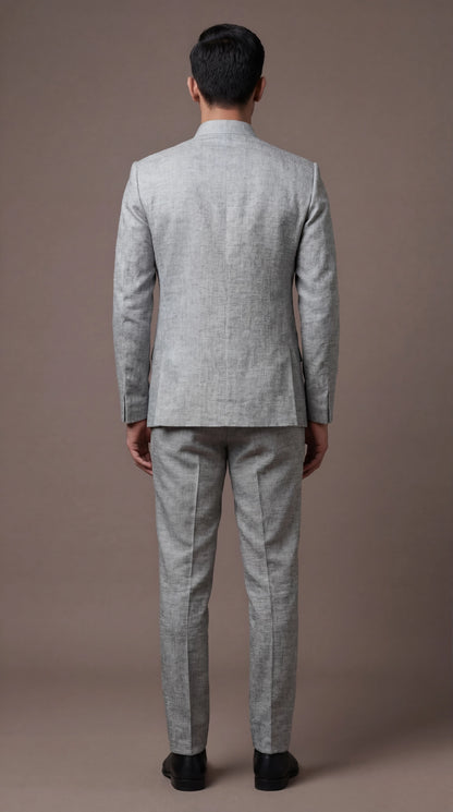 Steel Grey Bandhgala Suit for Men | Dresswala NX
