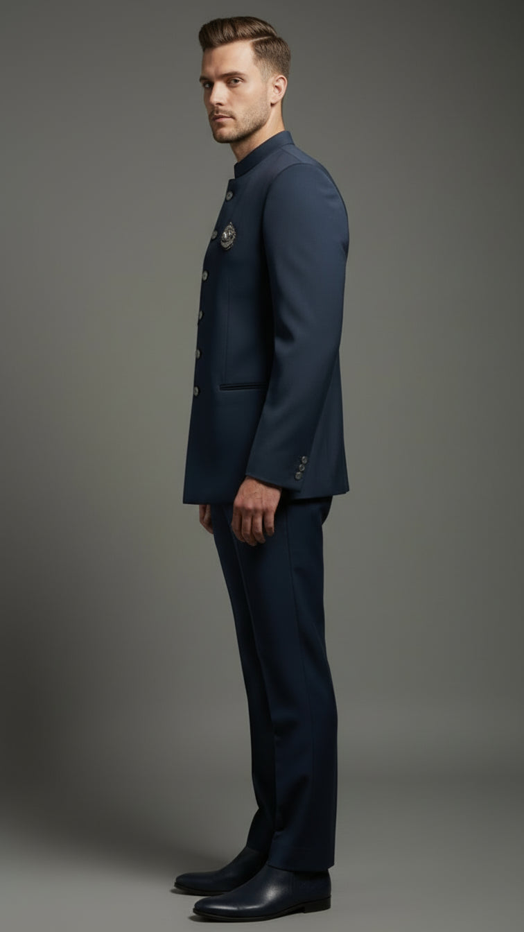 Classic Navy Jodhpuri Bandhgala Set | Dresswala NX