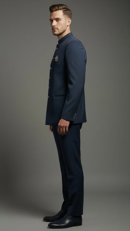 Classic Navy Jodhpuri Bandhgala Set | Dresswala NX