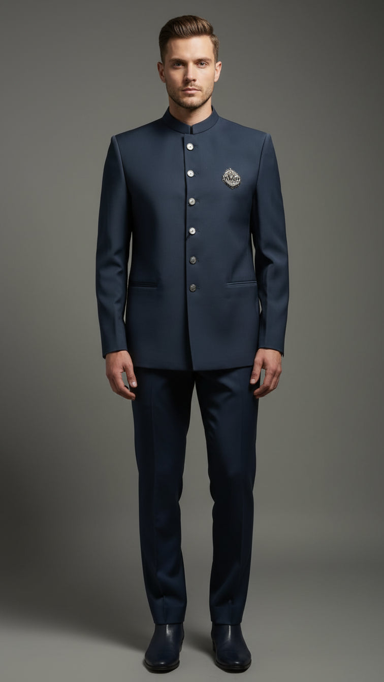 Classic Navy Jodhpuri Bandhgala Set | Dresswala NX