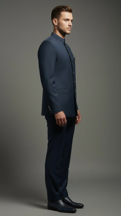 Classic Navy Jodhpuri Bandhgala Set | Dresswala NX
