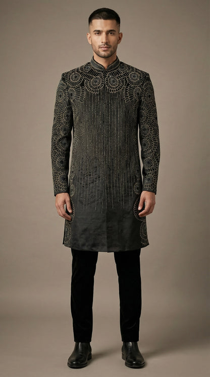 Black Majesty Indo-Western Set