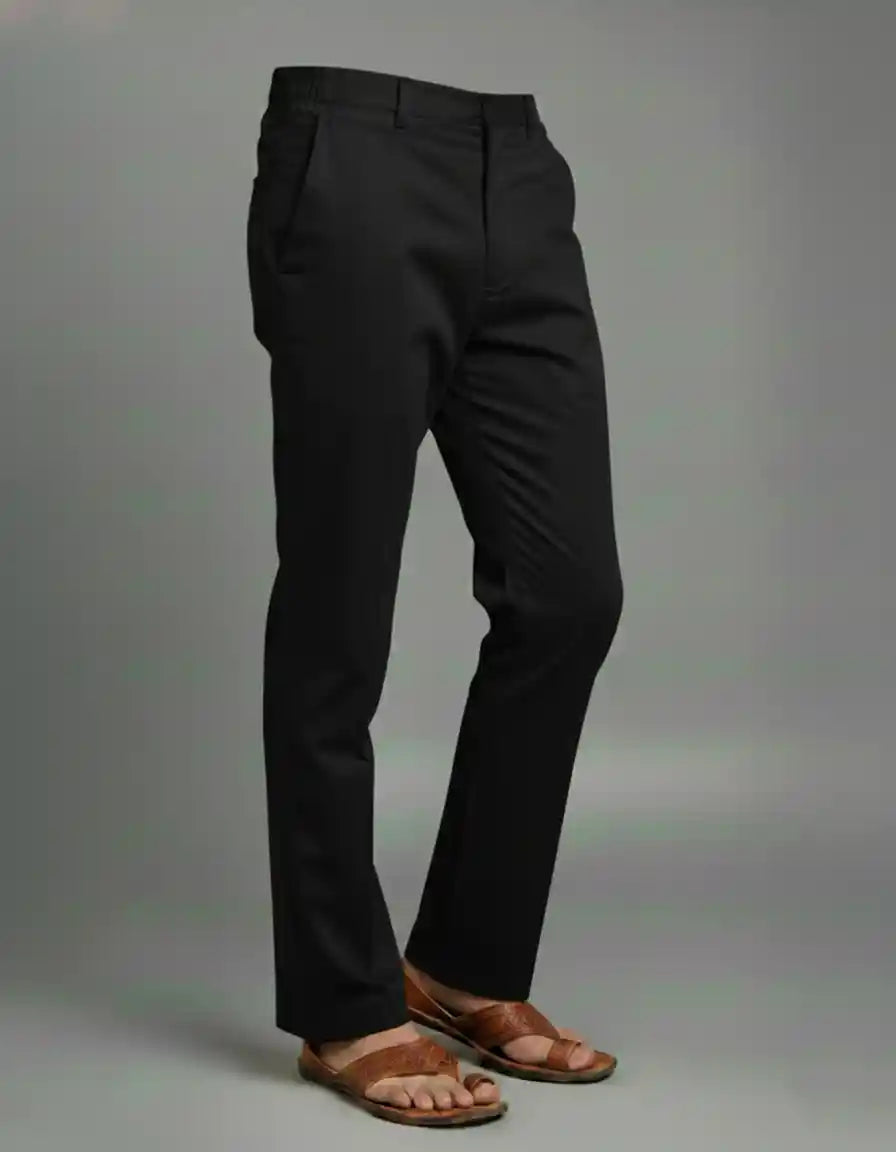 Black Bell-Bottom Pants (Flared Fit) for Men | Dresswala NX