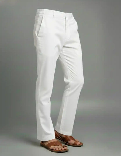 White Bell-Bottom Pants (Flared Fit) for Men | Dresswala NX