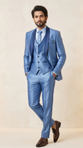 The Cerulean Satin-Lustre Five-piece Tuxedo