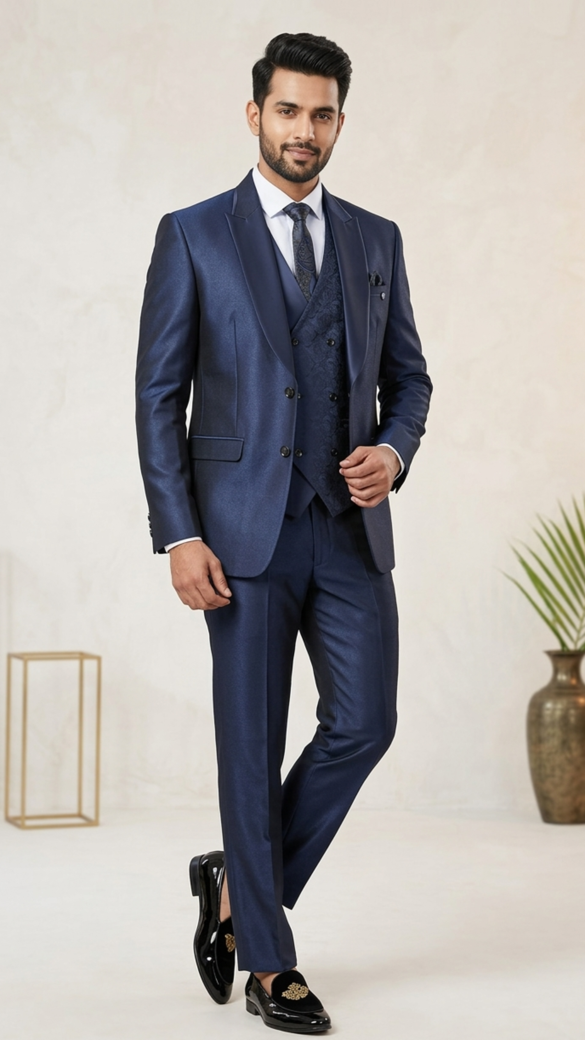 Midnight Cobalt Metallic Five-piece Tuxedo