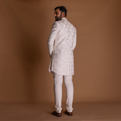 Bright White Indo-western Kurta Set