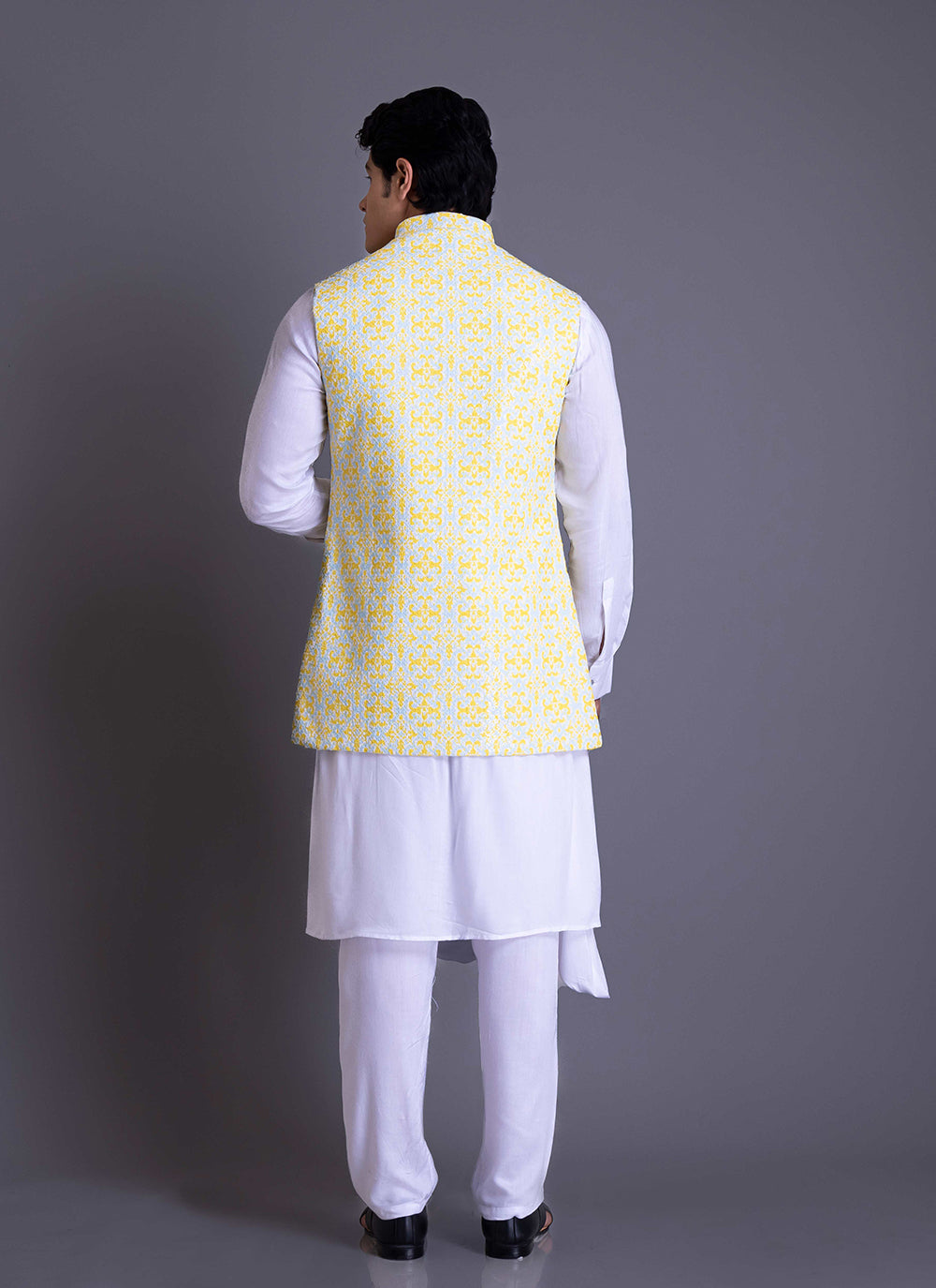 Yellow and White Jacket Set