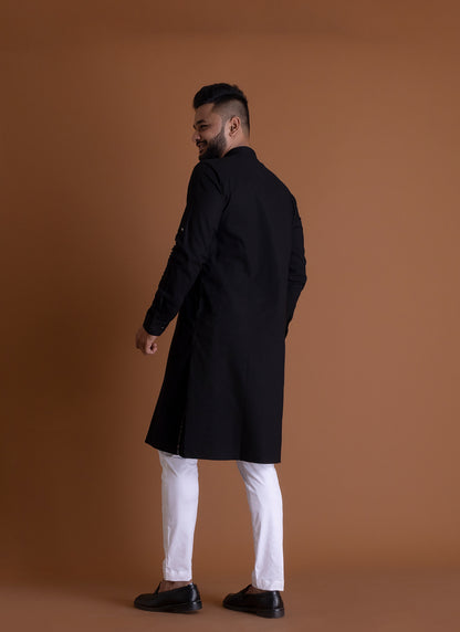 Solid Black Kurta