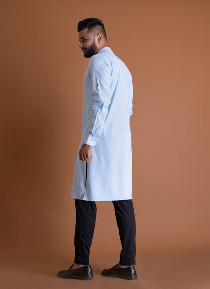 Solid Light Blue Kurta