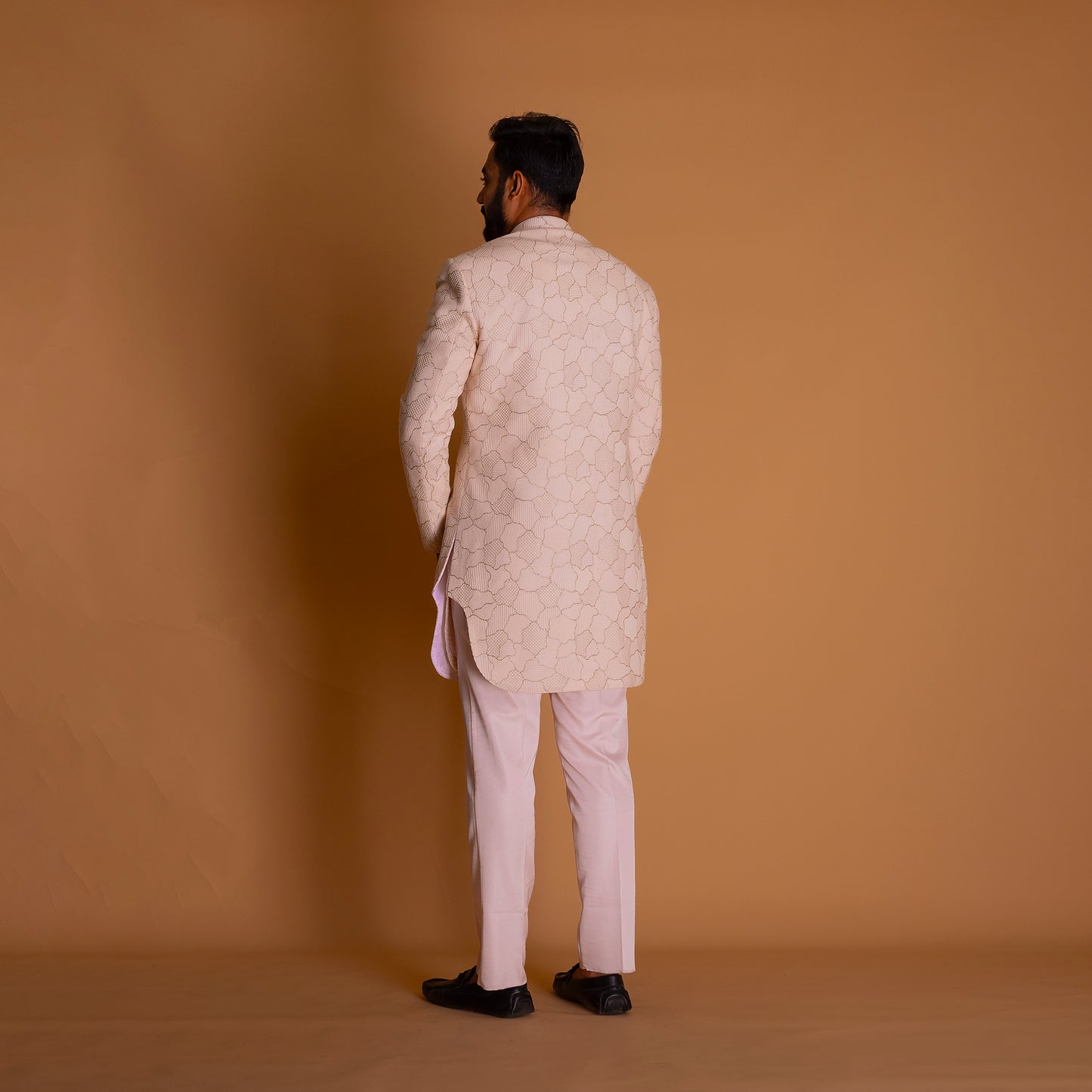 Men’s Peach Indo-western Kurta set