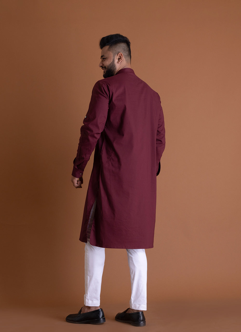 Solid Maroon Kurta