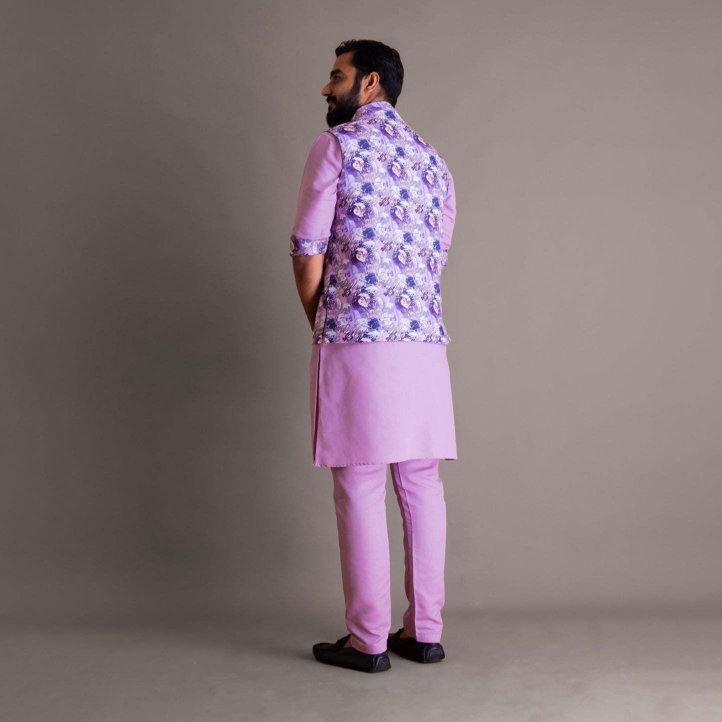 Cherry Lilac Blosson Kurta Jacket Set