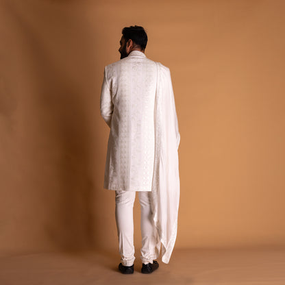 Classy White Indo-western Kurta set