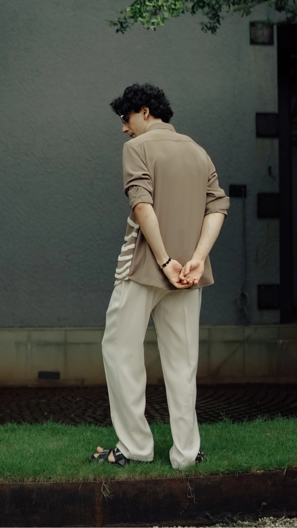The Horizon Embroidered Casual Shirt – Sunset Taupe