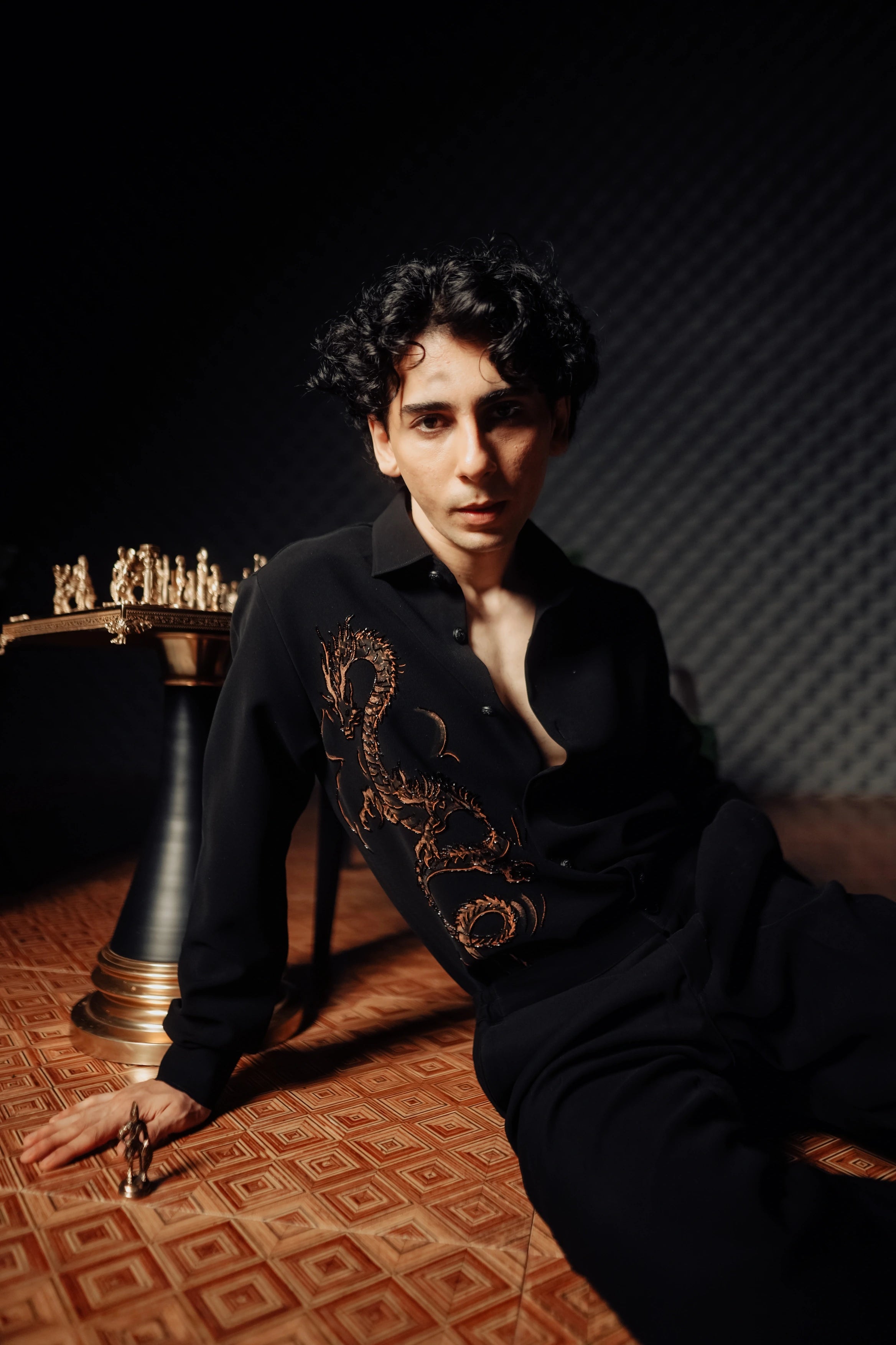 Midnight Dragon Embroidered Signature Shirt