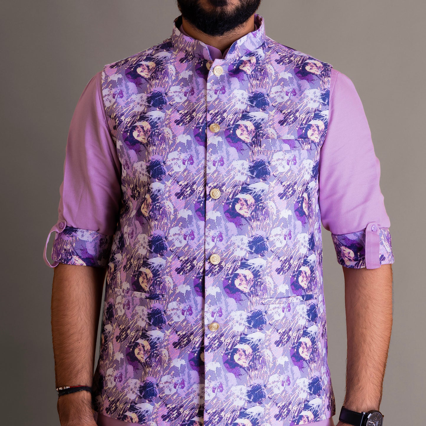 Cherry Lilac Blosson Kurta Jacket Set