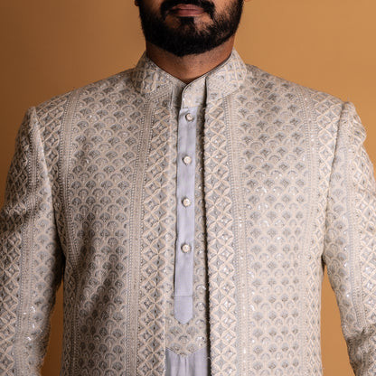 Elegant Light Blue Indo-western Kurta set