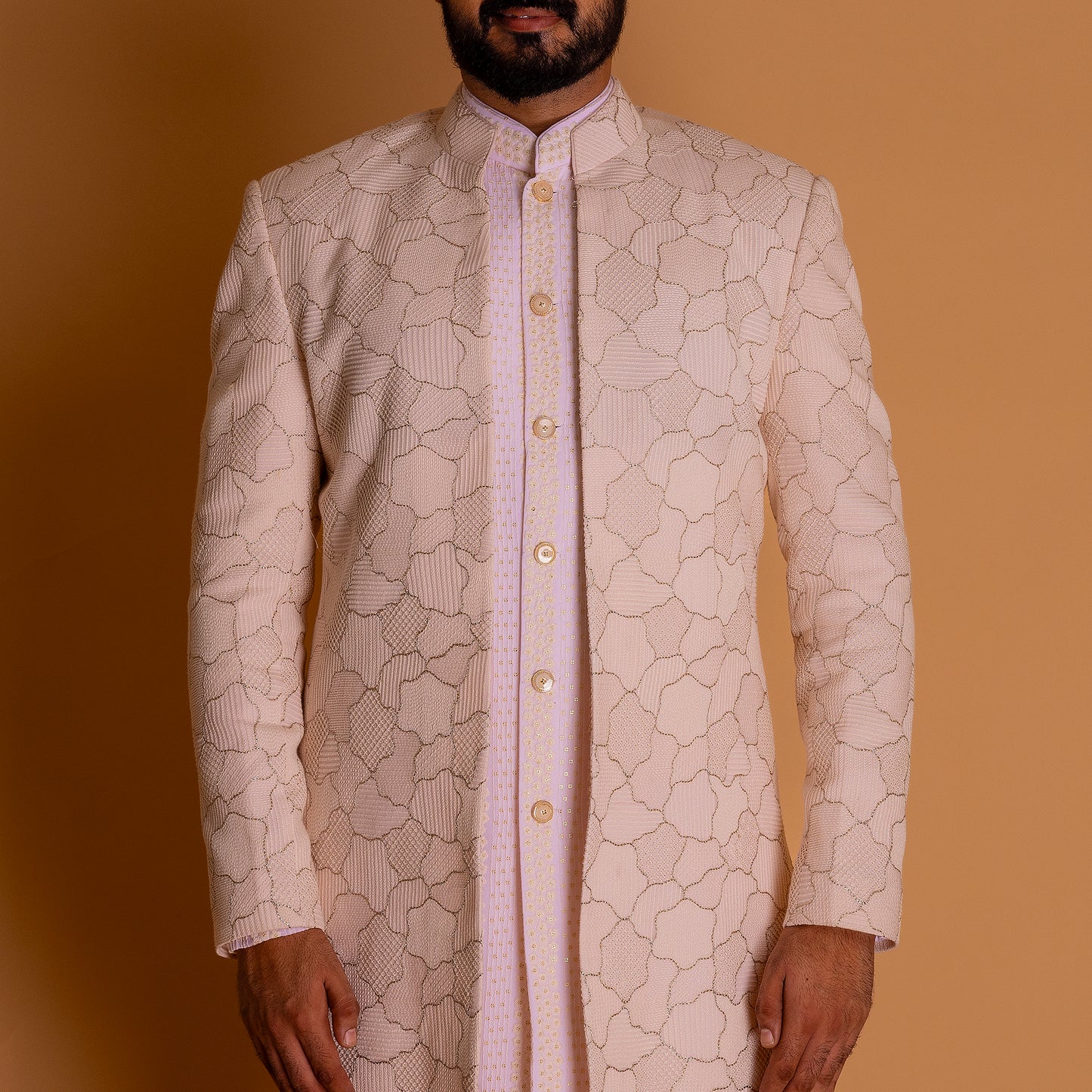 Men’s Peach Indo-western Kurta set