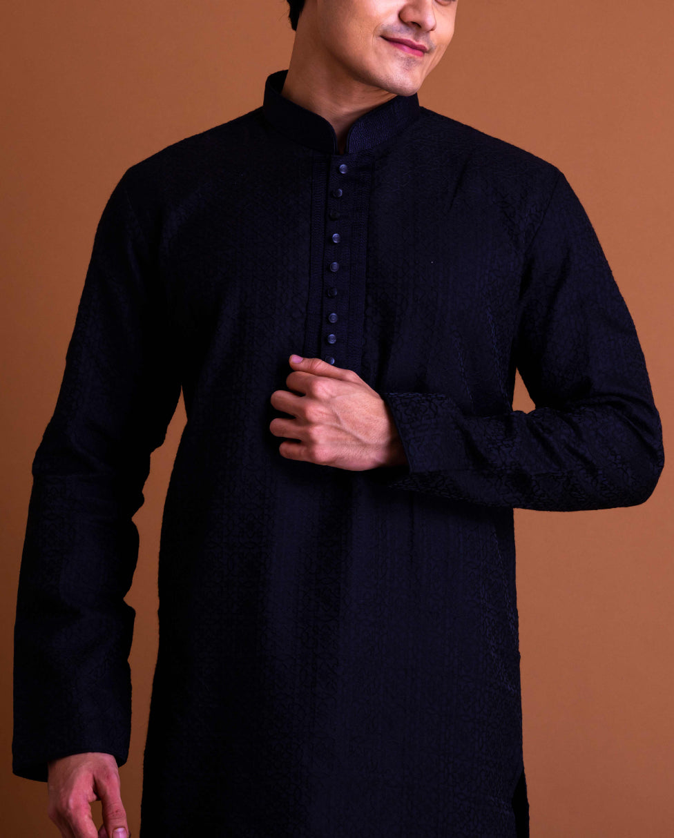 Simple Black Kurta Set