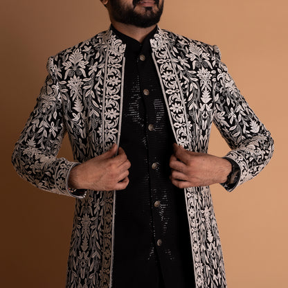 Black Indo-western Kurta set